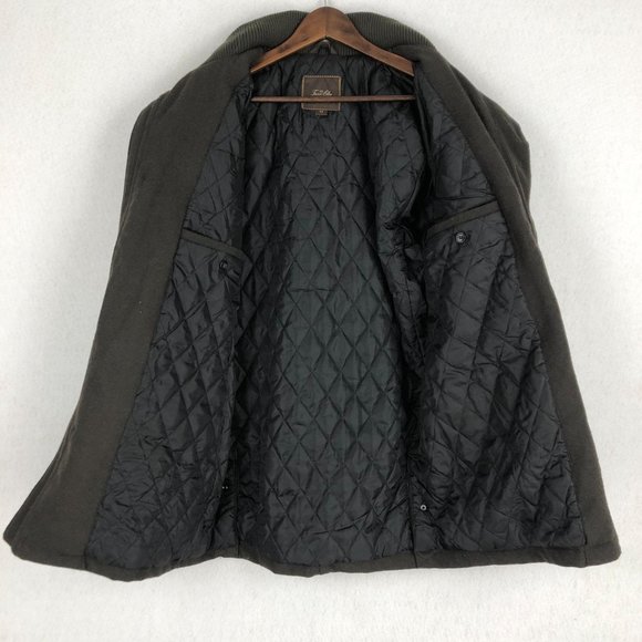 Tasso Elba Men's Size Medium Brown Wool Blend Long Sleeve Full Zip Jacket Coat - Picture 8 of 10